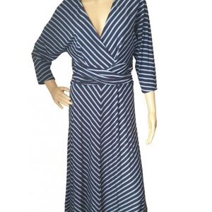 NWT Ralph Lauren Navy and Light‎ Blue  Striped Dress